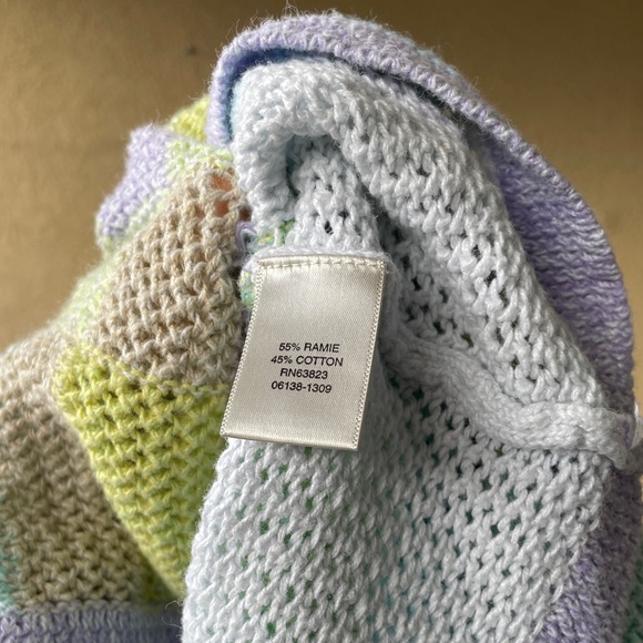 Vintage Pastel Checkered Knit Cardigan S - Picture 4 of 8